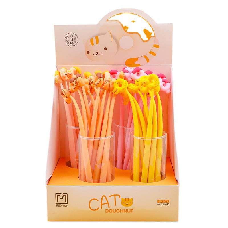 Wholesale Silicone Cat Donut Gel Pen
